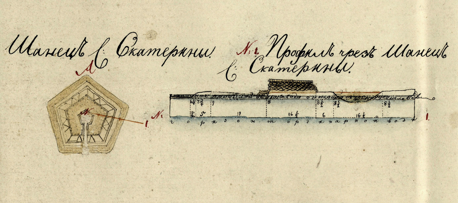 Чертеж шанца св. Екатерины. [РГА ВМФ. Ф. 1341. Оп. 4. Д 266]