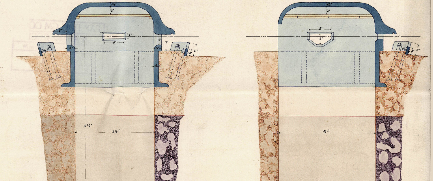 Будка командира батареи с цельнолитым броневым закрытием, утвержденным Инженерным комитетом ГИУ 9 ноября 1906 г. [РГА ВМФ. Ф. 1341. Оп. 3. Д 375]